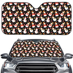 Holiday Snowman Pattern Print Car Windshield Sun Shade