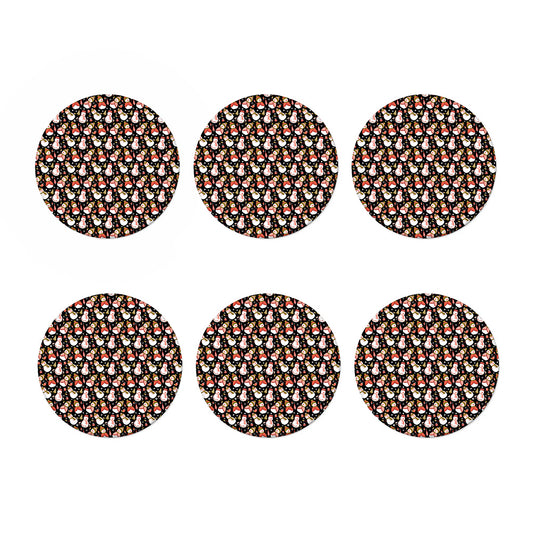 Holiday Snowman Pattern Print Coaster Set