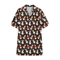 Holiday Snowman Pattern Print Cotton Hawaiian Shirt