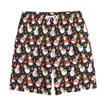 Holiday Snowman Pattern Print Cotton Shorts