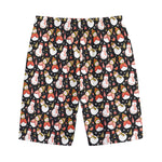 Holiday Snowman Pattern Print Cotton Shorts