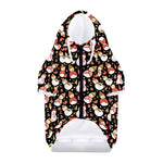 Holiday Snowman Pattern Print Dog Zip Up Hoodie