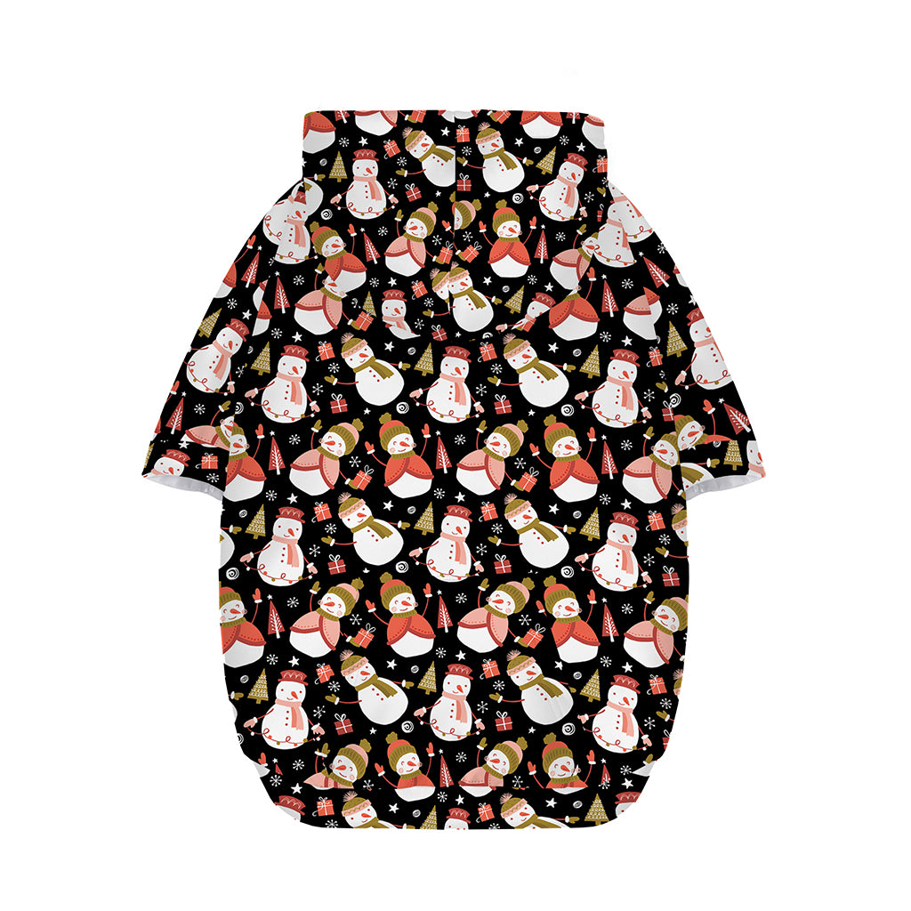 Holiday Snowman Pattern Print Dog Zip Up Hoodie