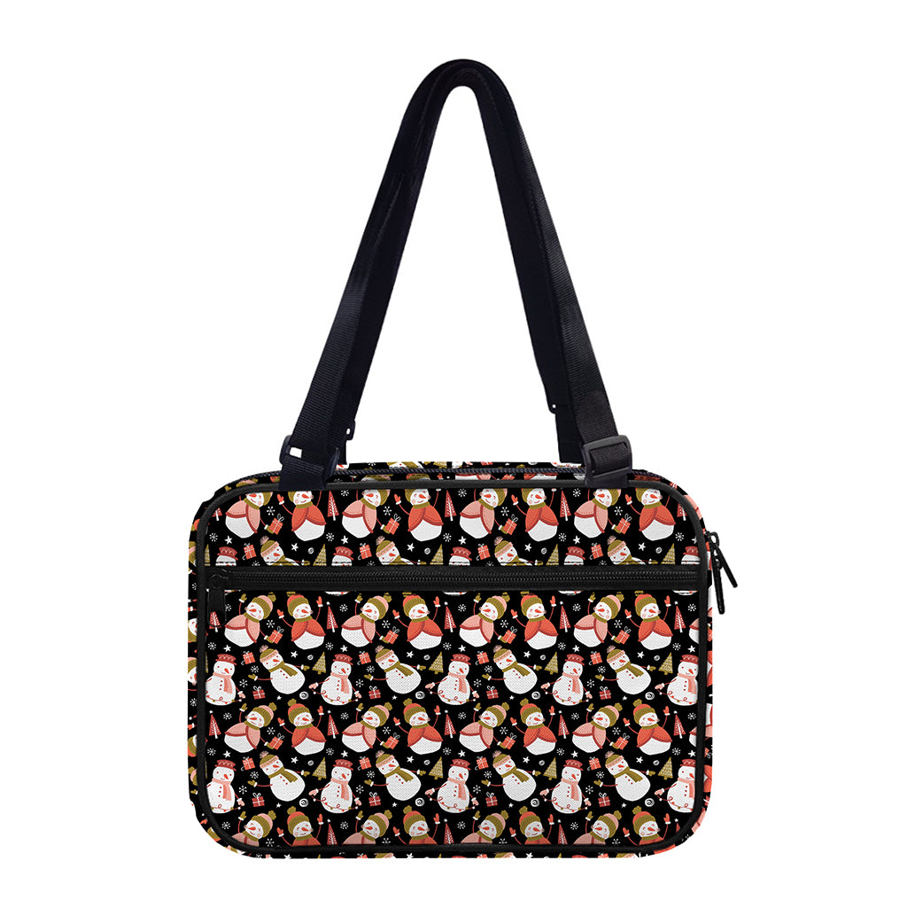 Holiday Snowman Pattern Print Double Strap Bible Bag