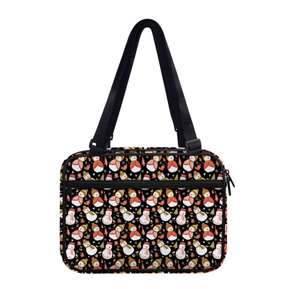 Holiday Snowman Pattern Print Double Strap Bible Bag