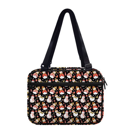 Holiday Snowman Pattern Print Double Strap Bible Bag