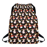 Holiday Snowman Pattern Print Drawstring Backpack