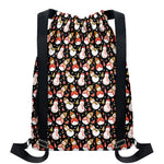 Holiday Snowman Pattern Print Drawstring Backpack