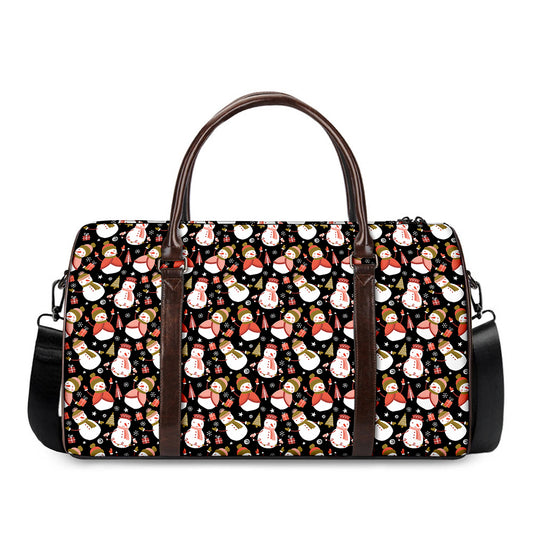 Holiday Snowman Pattern Print Duffle Bag