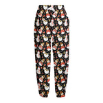 Holiday Snowman Pattern Print Fleece Lined Knit Pants