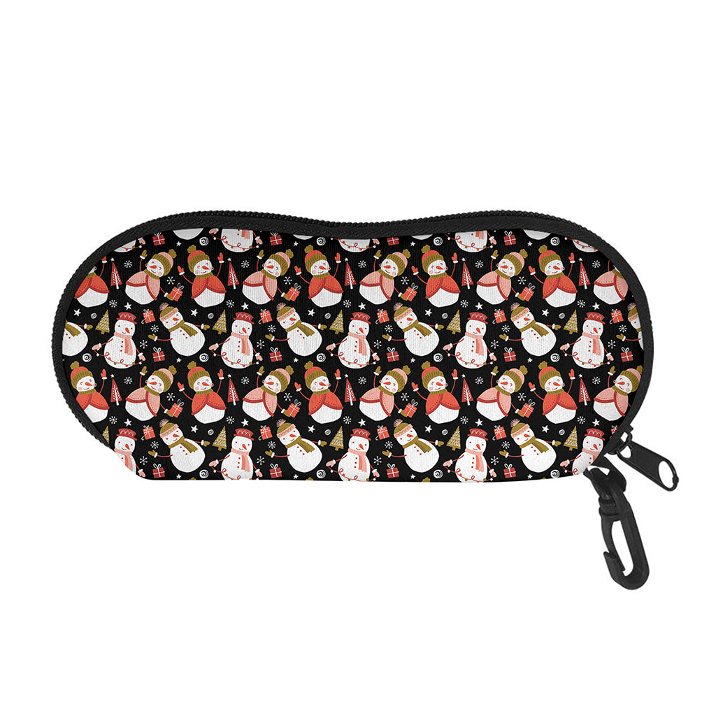 Holiday Snowman Pattern Print Glasses Case