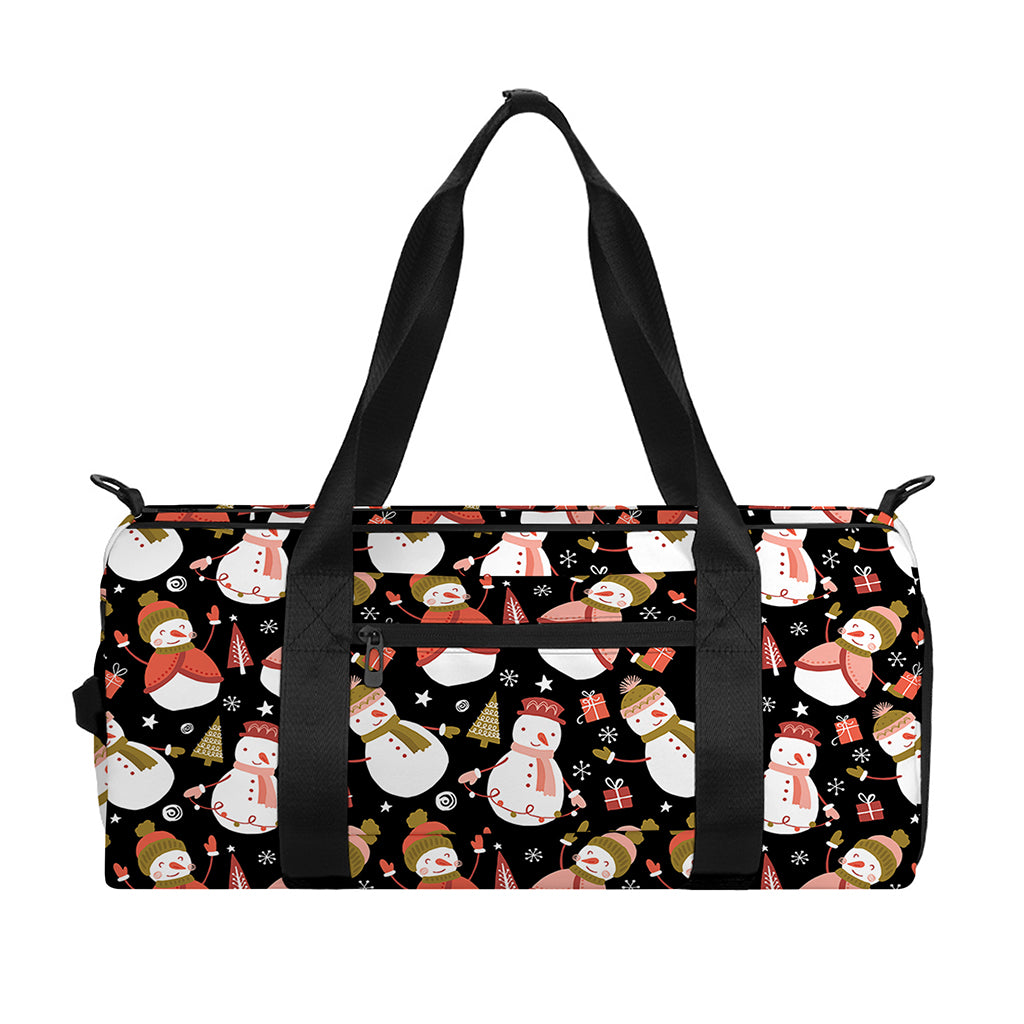 Holiday Snowman Pattern Print Gym Bag