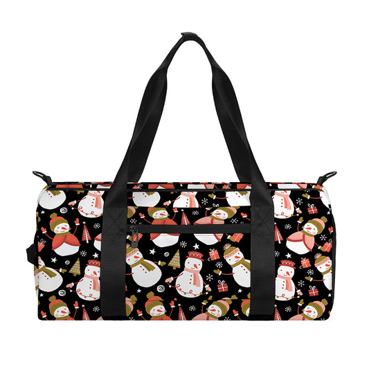 Holiday Snowman Pattern Print Gym Bag