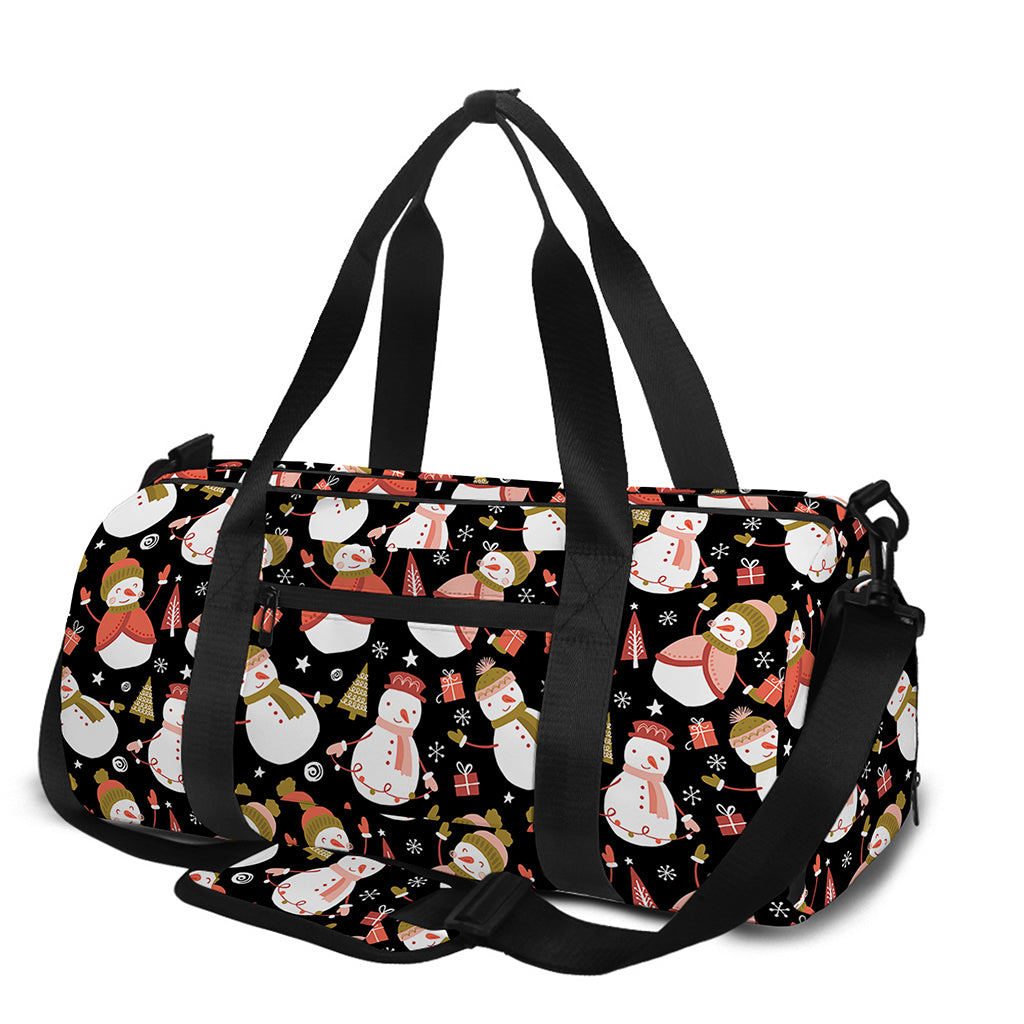 Holiday Snowman Pattern Print Gym Bag