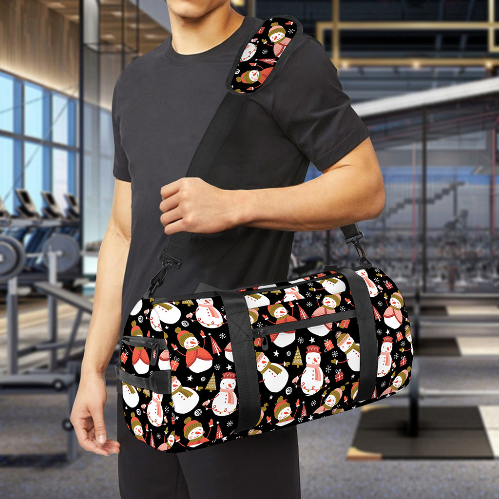 Holiday Snowman Pattern Print Gym Bag