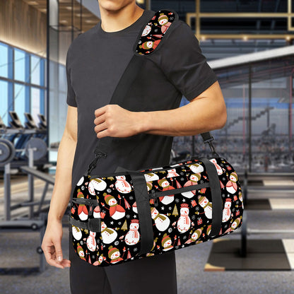 Holiday Snowman Pattern Print Gym Bag
