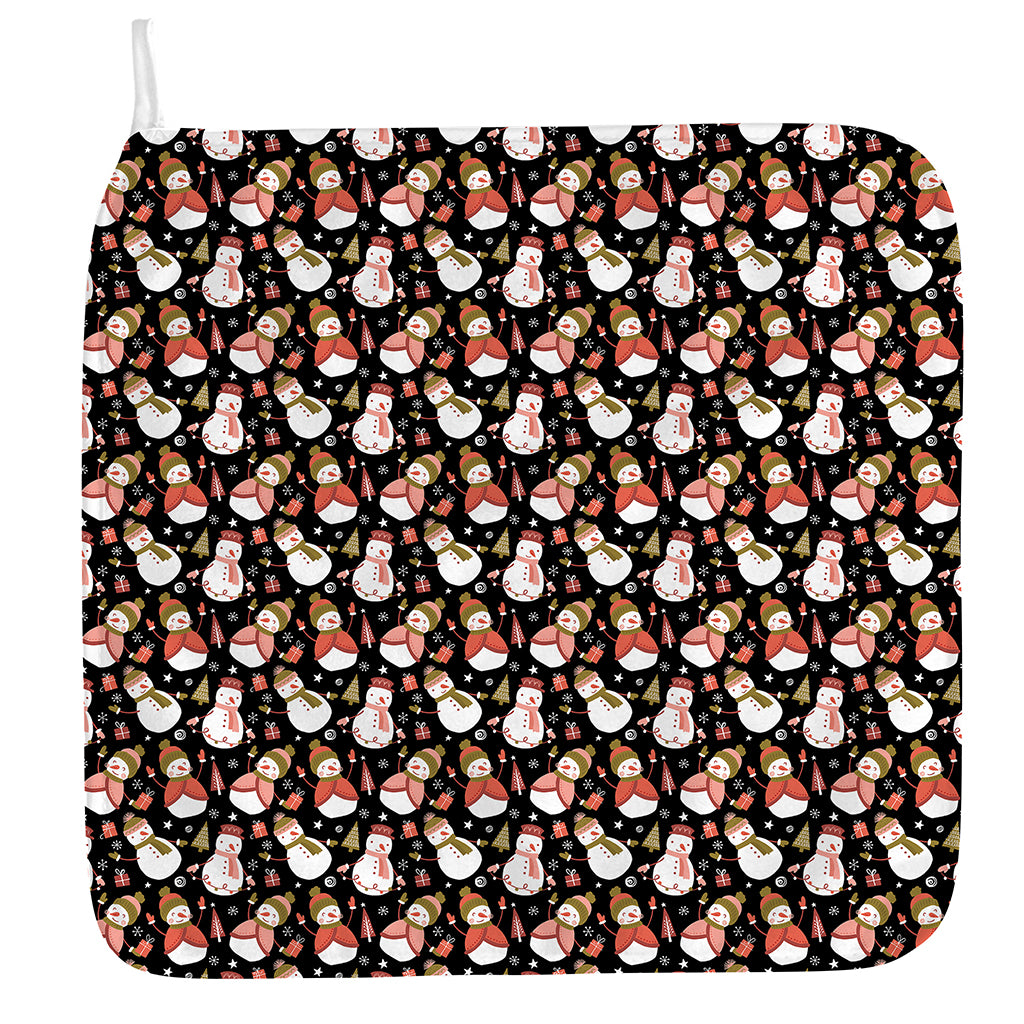 Holiday Snowman Pattern Print Hand Towel