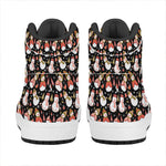 Holiday Snowman Pattern Print High Top Leather Sneakers