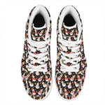 Holiday Snowman Pattern Print High Top Leather Sneakers