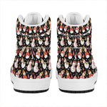 Holiday Snowman Pattern Print High Top Leather Sneakers