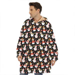 Holiday Snowman Pattern Print Hoodie Blanket