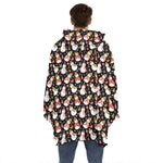 Holiday Snowman Pattern Print Hoodie Blanket