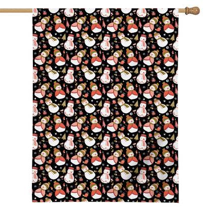 Holiday Snowman Pattern Print House Flag