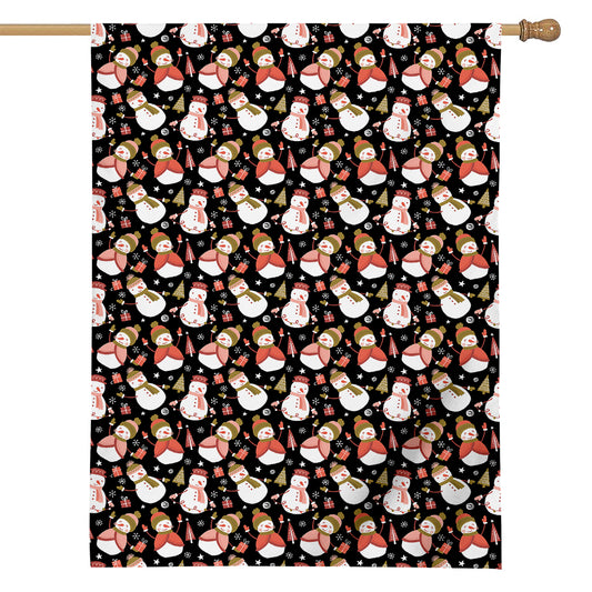 Holiday Snowman Pattern Print House Flag