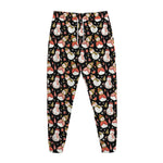 Holiday Snowman Pattern Print Jogger Pants