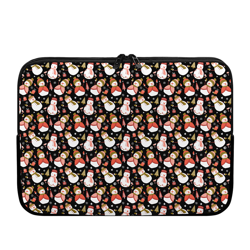 Holiday Snowman Pattern Print Laptop Sleeve