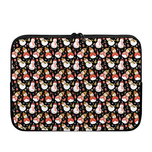 Holiday Snowman Pattern Print Laptop Sleeve