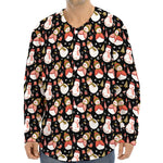 Holiday Snowman Pattern Print Long Sleeve Baseball Jersey