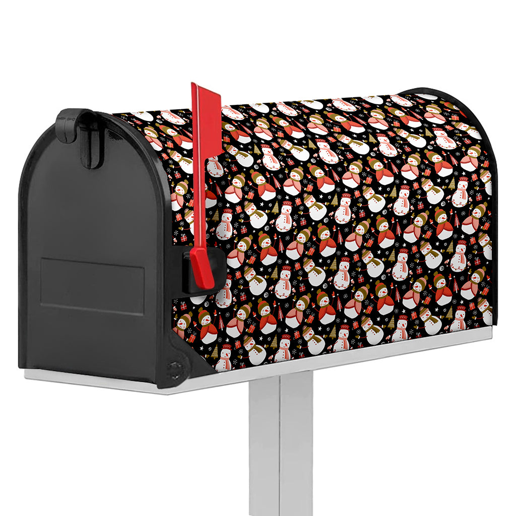 Holiday Snowman Pattern Print Mailbox Cover