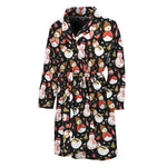 Holiday Snowman Pattern Print Men's Bathrobe