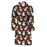 Holiday Snowman Pattern Print Men's Bathrobe