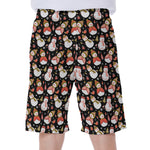 Holiday Snowman Pattern Print Men's Beach Shorts