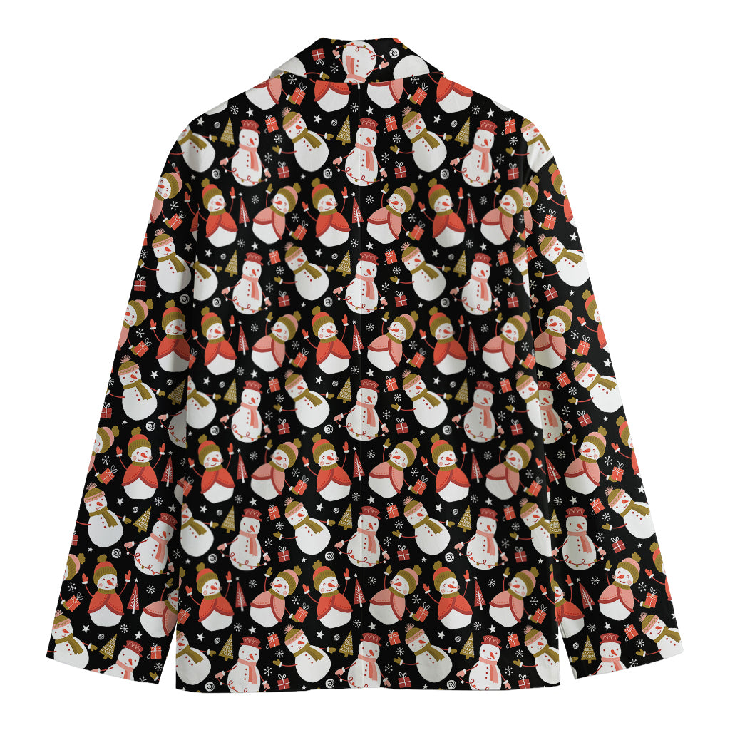 Holiday Snowman Pattern Print Men's Blazer