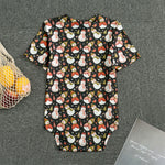 Holiday Snowman Pattern Print Men's Bodysuit