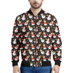 Holiday Snowman Pattern Print Men's Bomber Jacket
