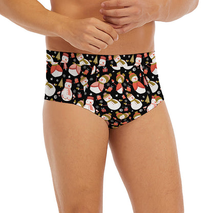 Holiday Snowman Pattern Print Men's Briefs