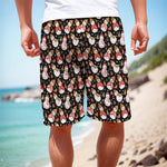 Holiday Snowman Pattern Print Men's Cargo Shorts