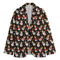 Holiday Snowman Pattern Print Men's Cotton Blazer