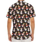 Holiday Snowman Pattern Print Men's Deep V-Neck Shirt