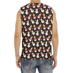 Holiday Snowman Pattern Print Men's Fitness Tank Top