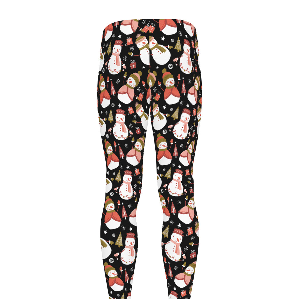 Holiday Snowman Pattern Print Men's leggings