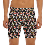 Holiday Snowman Pattern Print Men's Long Boxer Briefs