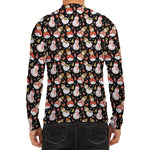 Holiday Snowman Pattern Print Men's Long Sleeve Rash Guard
