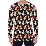 Holiday Snowman Pattern Print Men's Long Sleeve T-Shirt