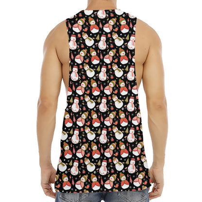 Holiday Snowman Pattern Print Men's Muscle Tank Top