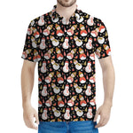 Holiday Snowman Pattern Print Men's Polo Shirt